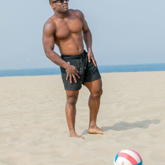 man the beach